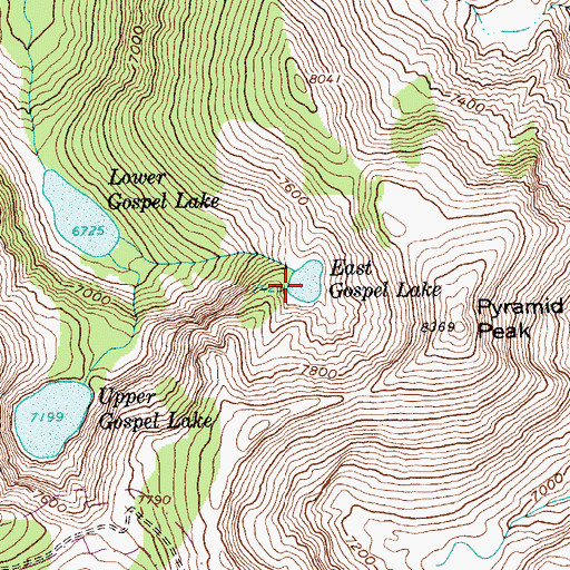 Topographic Map of East Gospel Lake, ID