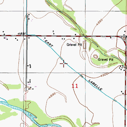 Topographic Map of East Labelle Canal, ID