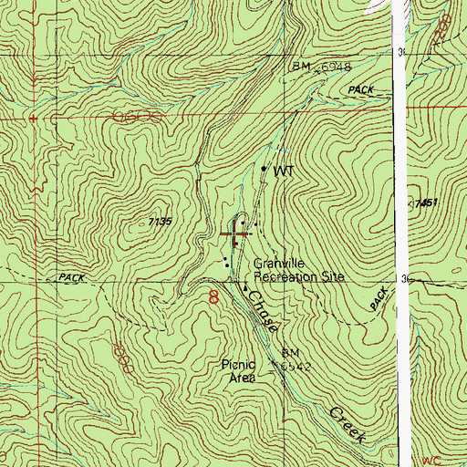 Topographic Map of Granville, AZ