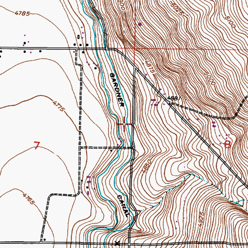 Topographic Map of Gardner Canal, ID