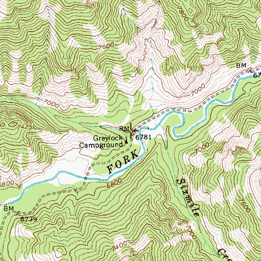 Topographic Map of Greylock Creek, ID