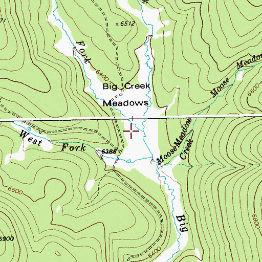 Topographic Map of Hay Fork, ID