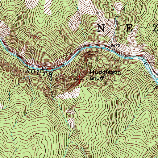 Topographic Map of Huddleson Bluff, ID