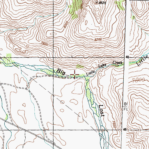 Topographic Map of Little Lake Creek, ID