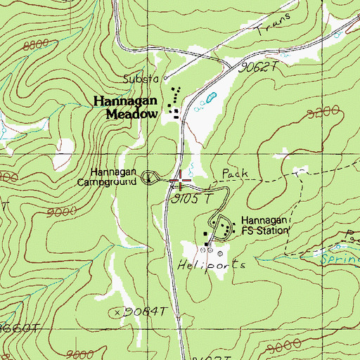 Topographic Map of Hannagan Campground, AZ