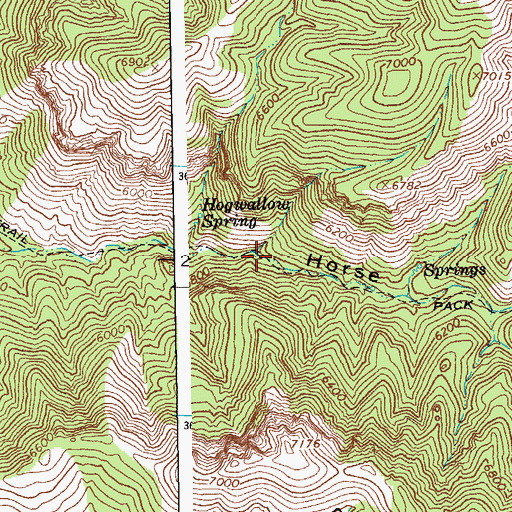 Topographic Map of Horse Canyon Trail Thirty-six, AZ
