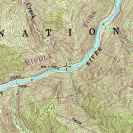 Topographic Map of Renshaw Creek, ID