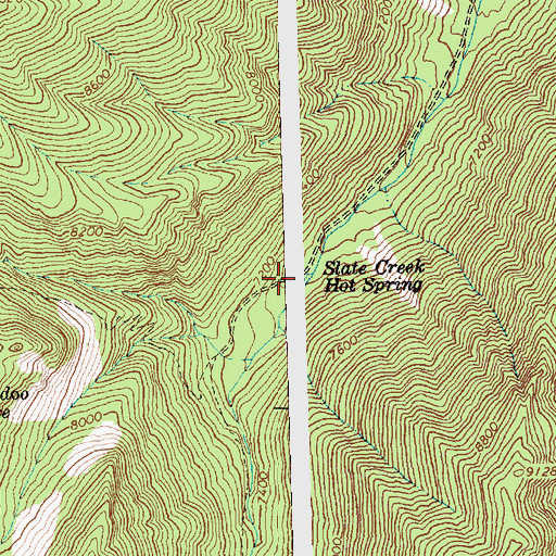 Topographic Map of Slate Creek Hot Spring, ID