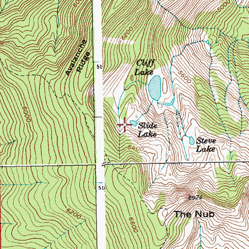 Topographic Map of Slide Lake, ID