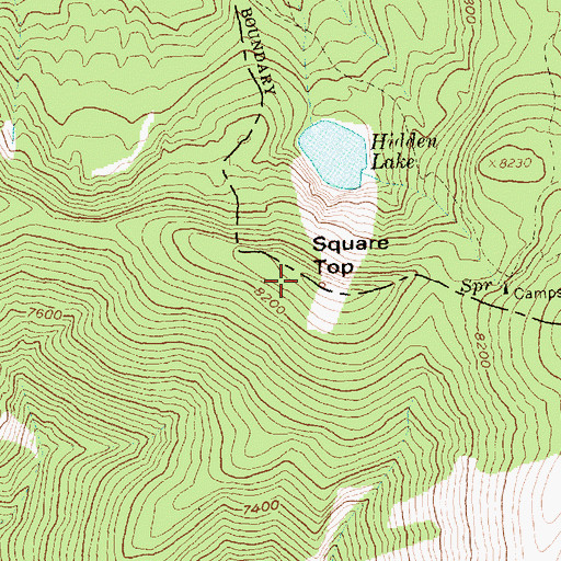 Topographic Map of Square Top, ID