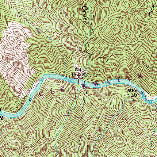 Topographic Map of Three Links Creek, ID