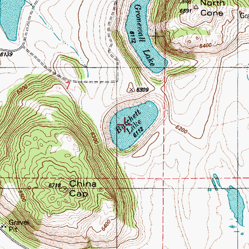 Topographic Map of Burchett Lake, ID