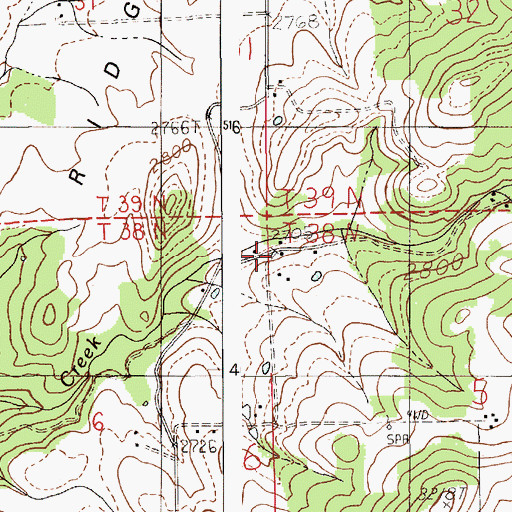 Topographic Map of Linden, ID