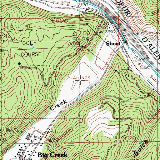Topographic Map of Shoshone Country Club, ID