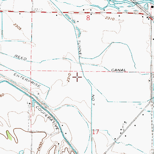 Topographic Map of Tunnel Number 7 Wasteway, ID