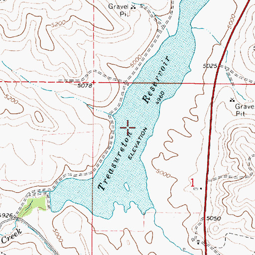 Topographic Map of Strongarm Reservoir Number One, ID
