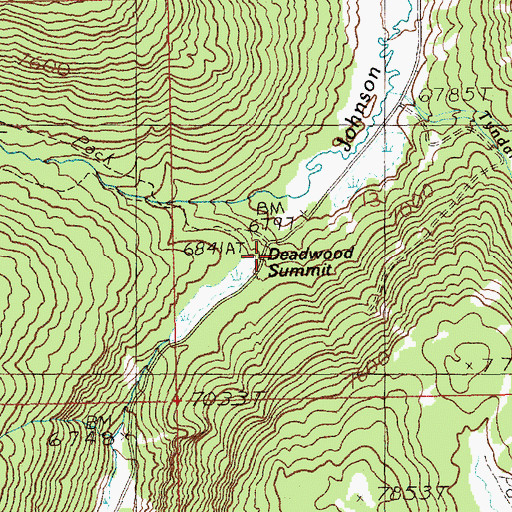 Topographic Map of Deadwood Summit, ID