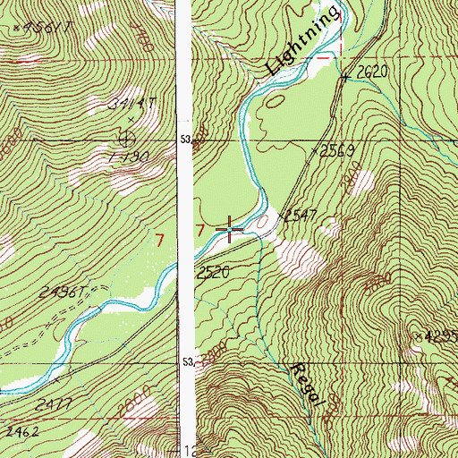 Topographic Map of Regal Creek, ID