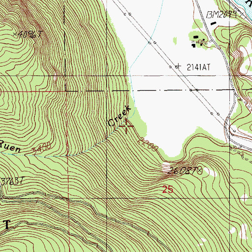 Topographic Map of Ruen Creek, ID