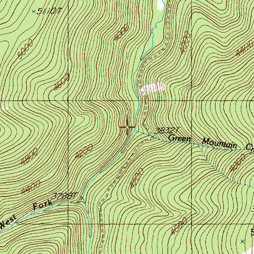 Topographic Map of Green Mountain Creek, MT