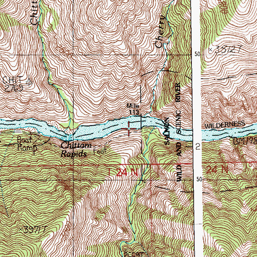 Topographic Map of Long Tom Bar, ID