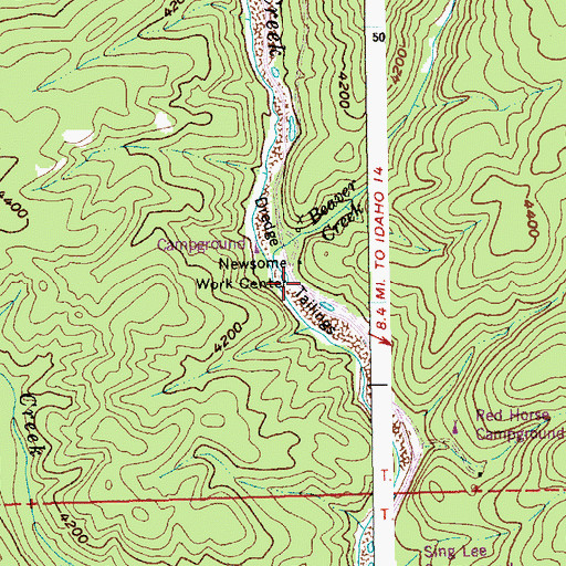Topographic Map of Newsome Forest Service Station, ID