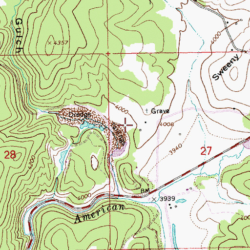 Topographic Map of Phelps, ID
