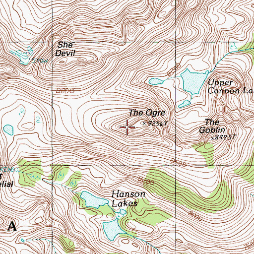 Topographic Map of The Ogre, ID