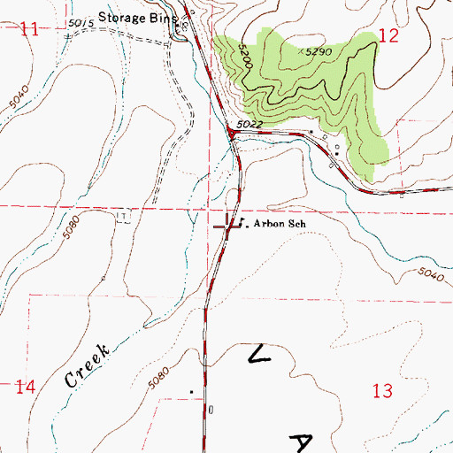 Topographic Map of Arbon Elementary School, ID