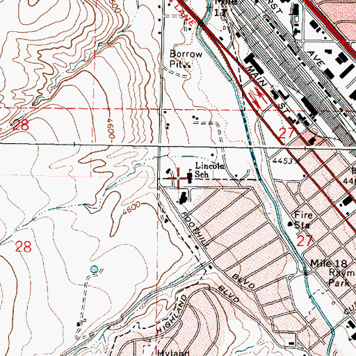 Topographic Map of Lincoln Preschool Center, ID