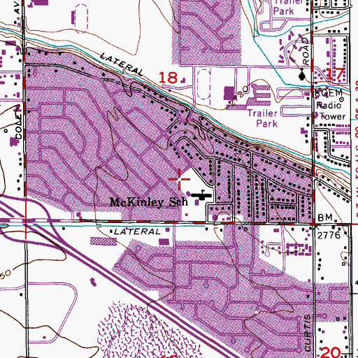 Topographic Map of Grace Jordan Elementary School, ID