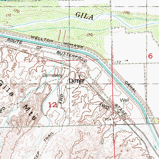 Topographic Map of Dome, AZ