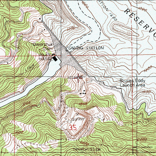 Topographic Map of Dworshak Heliport, ID