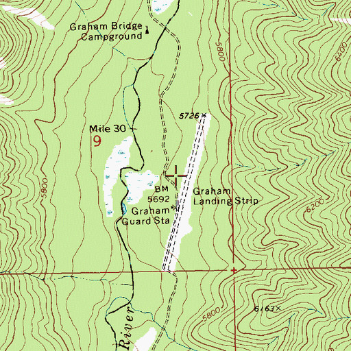 Topographic Map of Graham USFS Airport, ID