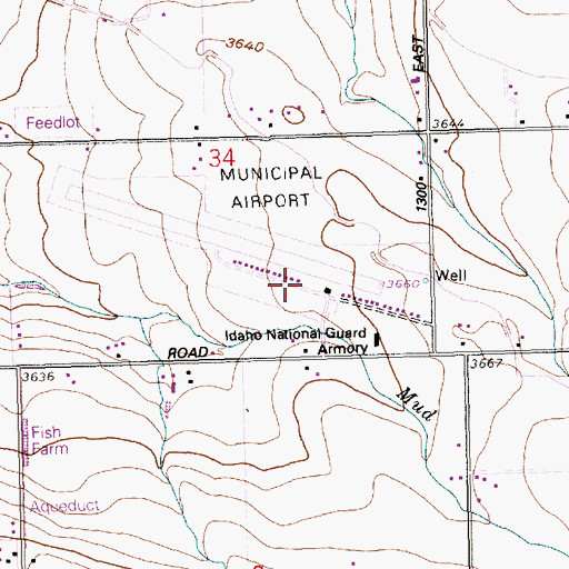 Topographic Map of Buhl Municipal Airport, ID