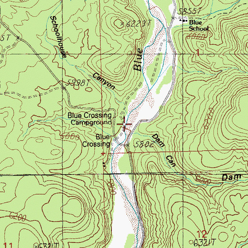 Topographic Map of School House Canyon, AZ