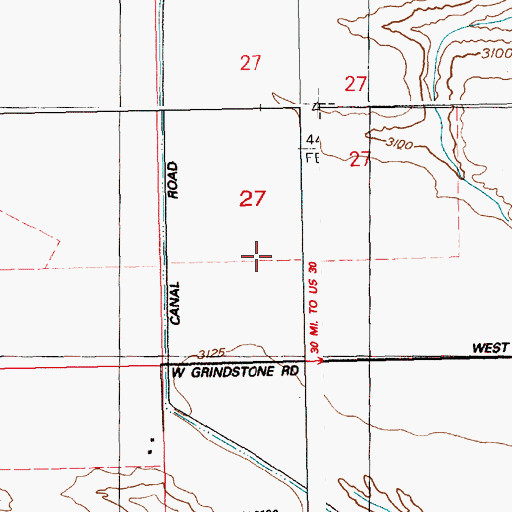 Topographic Map of Grindstone Ag Airport (historical), ID