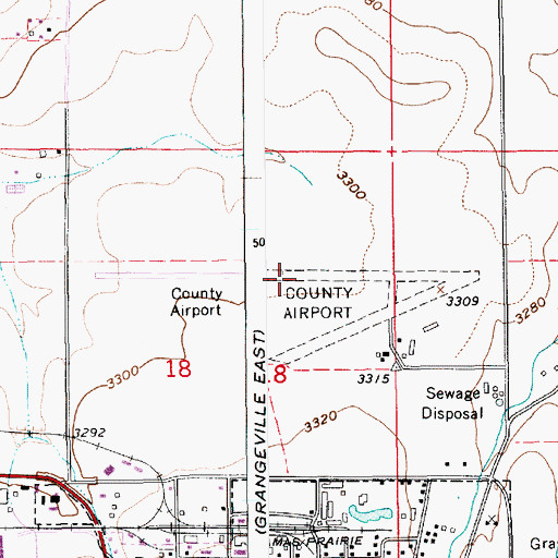 Topographic Map of Idaho County Airport, ID