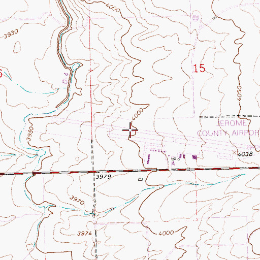 Topographic Map of Jerome County Airport, ID