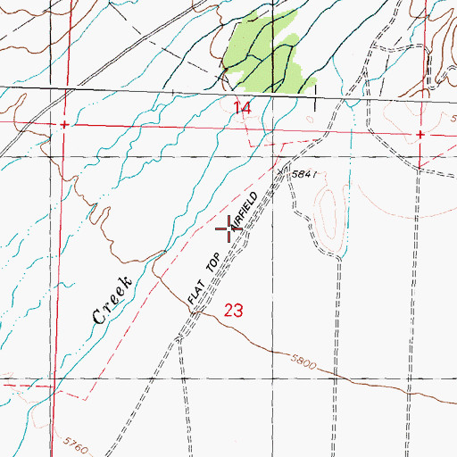 Topographic Map of Flat Top Airstrip, ID