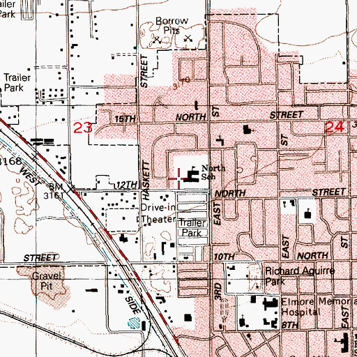 Topographic Map of North Elementary School, ID