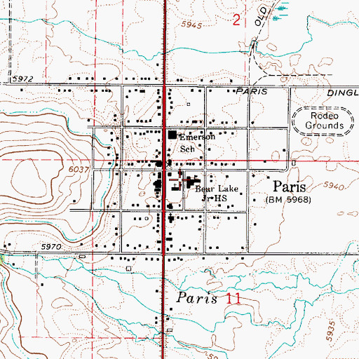 Topographic Map of Paris Elementary School, ID