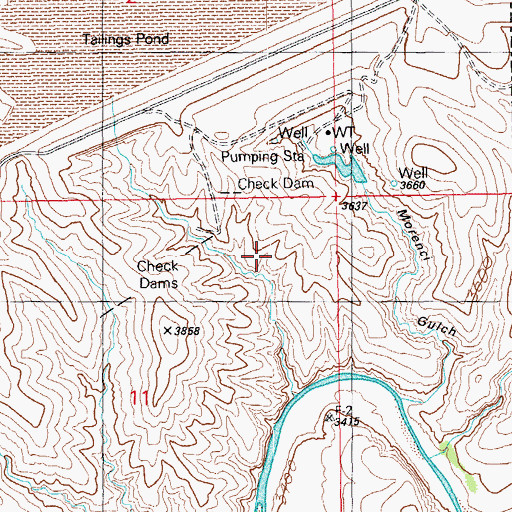 Topographic Map of Tailings Water Reclamation Dam, AZ