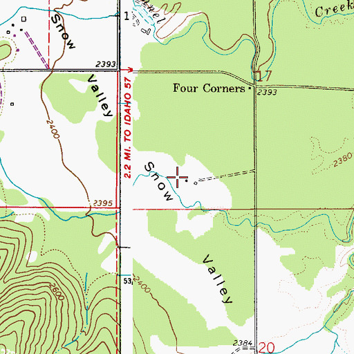 Topographic Map of Snow Valley Academy, ID
