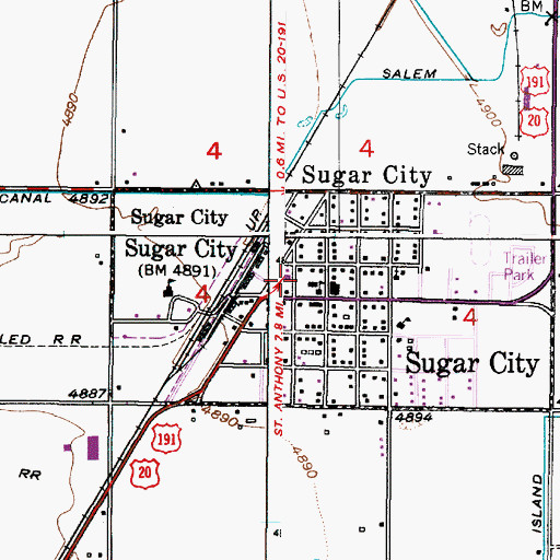 Topographic Map of Sugar-Salem Junior High School, ID