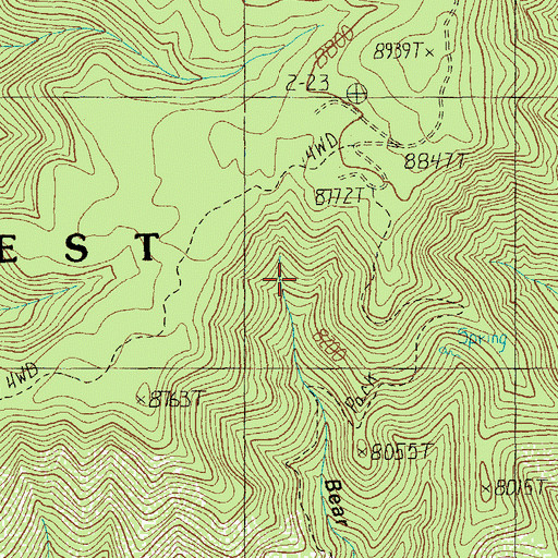 Topographic Map of Upper Bear Spring, AZ