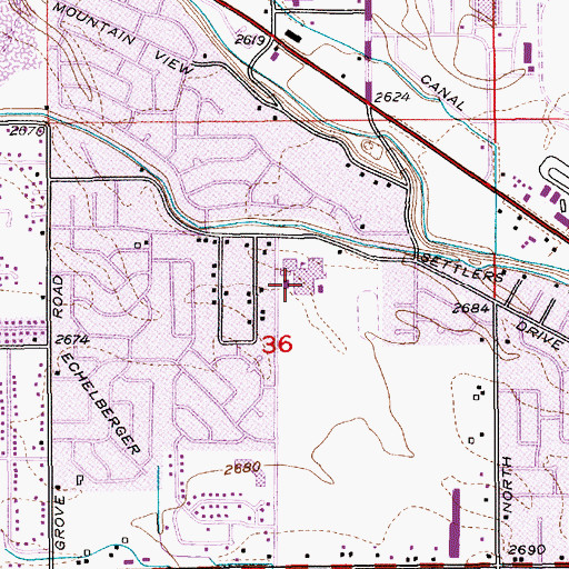 Topographic Map of Capital High School, ID