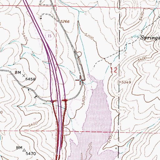 Topographic Map of Devil Creek Reservoir Public Fishing Area, ID