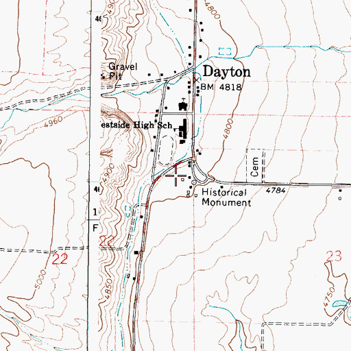 Topographic Map of Harold B Lee Elementary School, ID