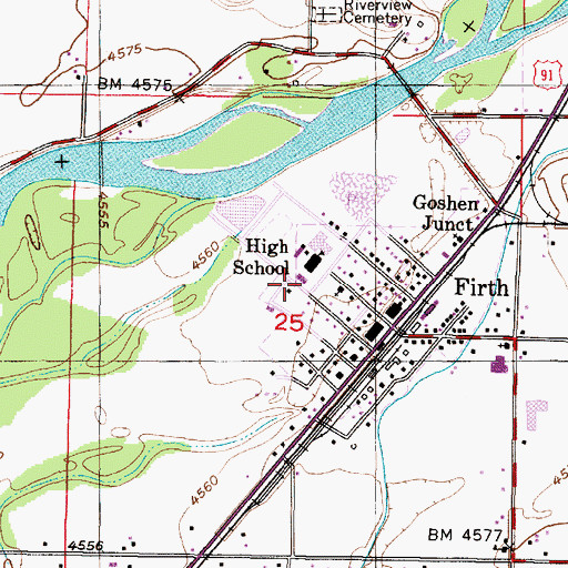 Topographic Map of Harding Gibbs Middle School, ID
